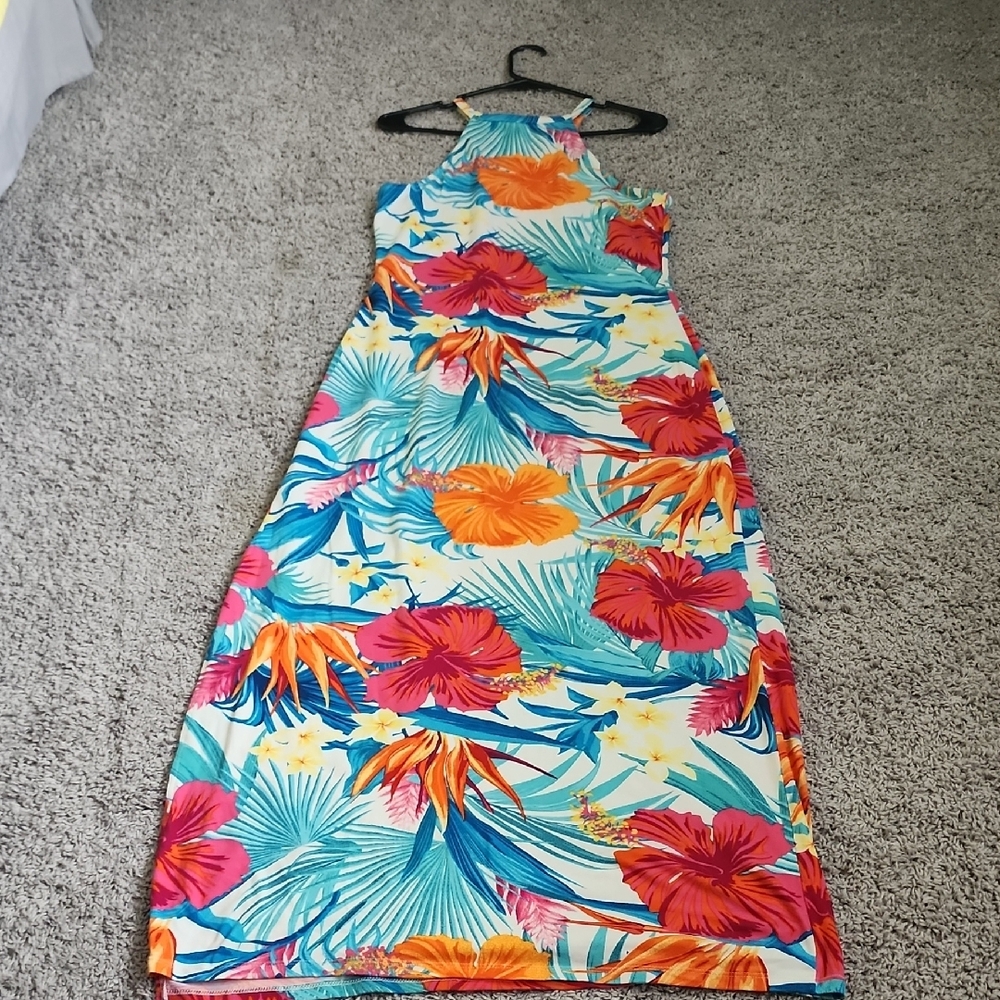 Tropical Floral Maxi Dress